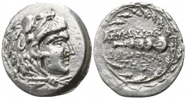 Akarnania. Leukas. ΔΑΜΟΚΡΑΤΗΣ, magistrate 167 BC. Drachm AR