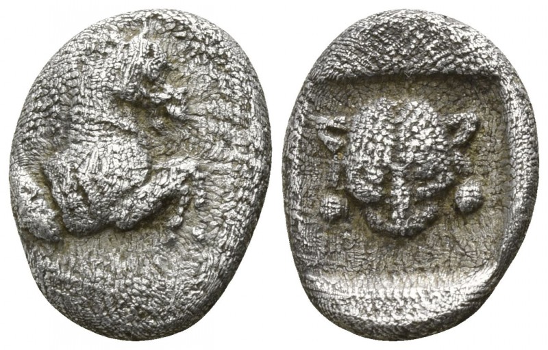 Asia Minor. Uncertain mint circa 500 BC.
Diobol AR

12mm., 1,11g.

Forepart...