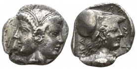 Mysia. Lampsakos 400-300 BC. Diobol AR