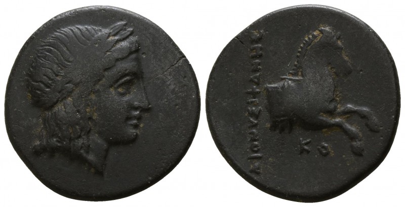 Ionia. Kolophon . ΔΙΟΝΥΣΙΦΑΝΗΣ, magistrate circa 330-280 BC.
Bronze Æ

14mm.,...