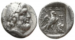 Caria. Stratonikeia  . ΙΑΣΩΝ, magistrate circa 200-100 BC. Hemidrachm AR