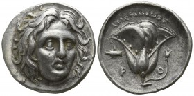 Islands off Caria. Rhodos. ΑΡΙΣΤΟΝΟΜΟΣ, magistrate circa 275-250 BC. Didrachm AR