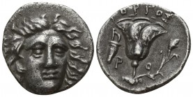 Islands off Caria. Rhodos. ΓΟΡΓΟΣ, magistrate circa 205-190 BC. Drachm AR