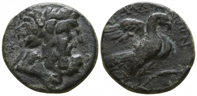 Lydia. Tralleis circa 200-50 BC.
Bronze Æ

17mm., 4,25g.

Laureate head of ...