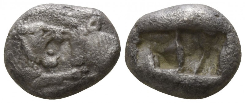 Kings of Lydia. Sardeis. Kroisos 564-539 BC.
Hekte AR

10mm., 1,63g.

Confr...