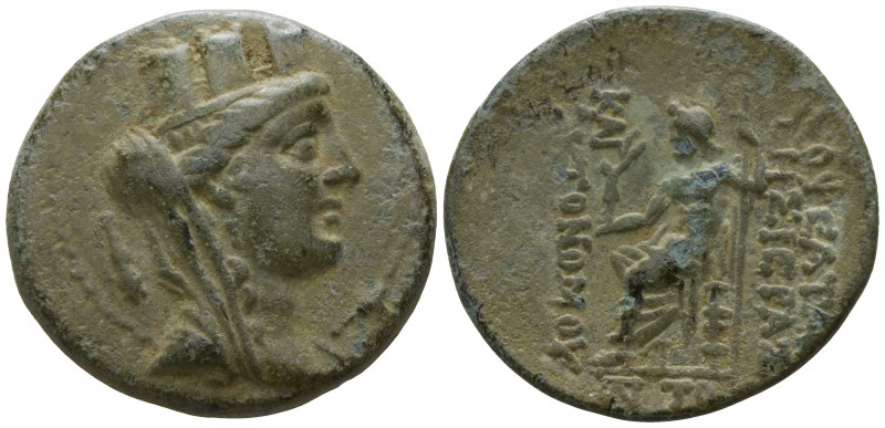Cilicia. Mopsos circa 164-27 BC.
Bronze Æ

23mm., 8,96g.

Veiled and turret...