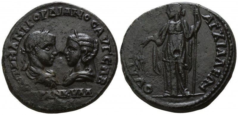 Thrace. Anchialus. Gordian and Tranquillina AD 238-244.
Bronze Æ

26mm., 11,5...