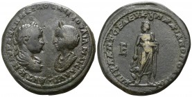 Moesia Inferior. Marcianopolis. Elagabalus and Julia Maesa AD 218-222. Julius Antonius Seleucus, consular legate.. Pentassarion AE