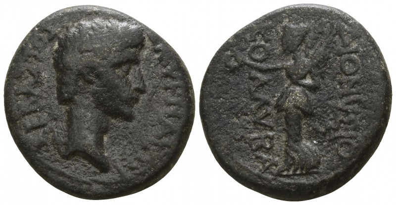 Ionia. Smyrna. Augustus 27 BC-14 AD.
Bronze Æ

17mm., 4,90g.

ΣΕΒΑΣΤΟΣ ZΜΥΡ...