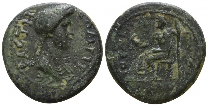 Lydia. Gordos-Iulia . Domitia AD 82-96.
Bronze Æ

17mm., 3,65g.

ΔOMITI[A] ...