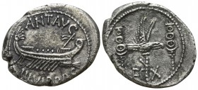 Mark Antony 32-31 BC. Military mint moving with M.Antony. Denar AR