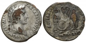 Augustus 27-14 BC. Lugdunum. Fourreé Denarius Æ