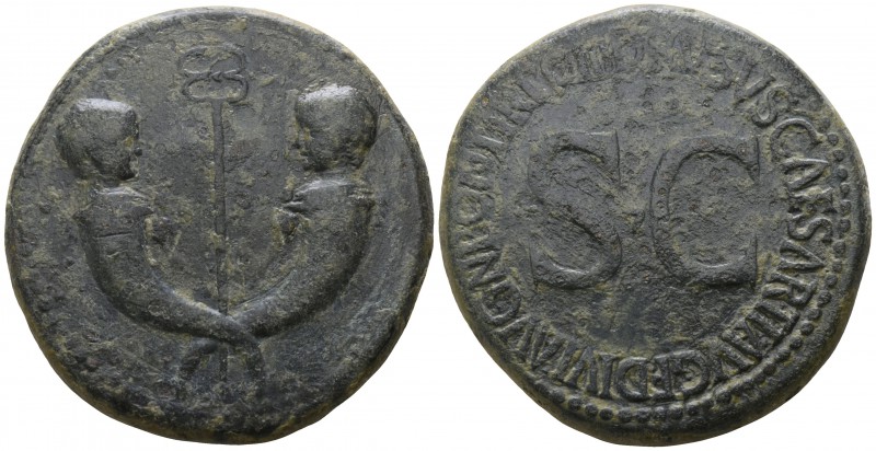 Drusus, son of Tiberius AD 22-23. Rome
Sestertius Æ

34mm., 27,58g.

Confro...
