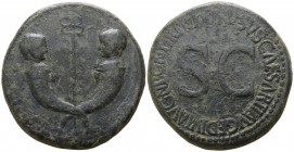 Drusus, son of Tiberius  AD 22-23. Rome. Sestertius Æ