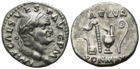 Vespasian AD 69-79. Struck July-December AD 71. . Rome. Denar AR