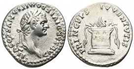 Domitian as Caesar AD 69-81. Rome. Denar AR