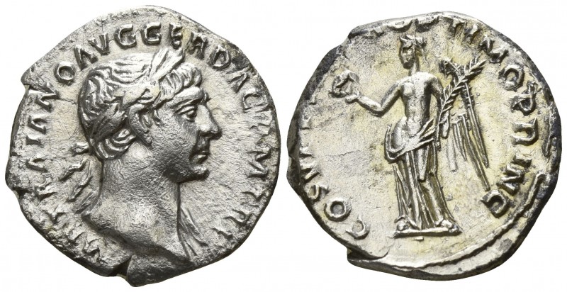 Trajan AD 98-117. Rome
Denar AR

17mm., 3,05g.

[I]MP TRAIANO AVG GER DAC P...
