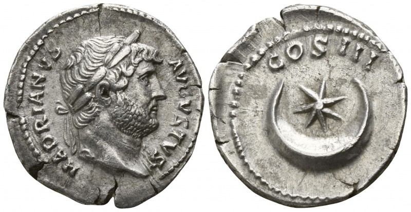 Hadrian AD 117-138. Rome
Denar AR

18mm., 3,19g.

HADRIANVS AVGVSTVS, laure...