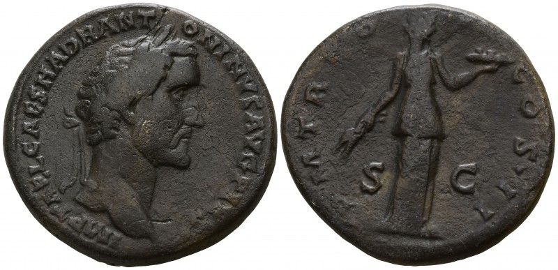 Antoninus Pius AD 138-161. Rome
Sestertius Æ

32mm., 27,36g.

IMP T AEL CAE...