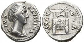 Diva Faustina AD 140-141. Rome. Denar AR