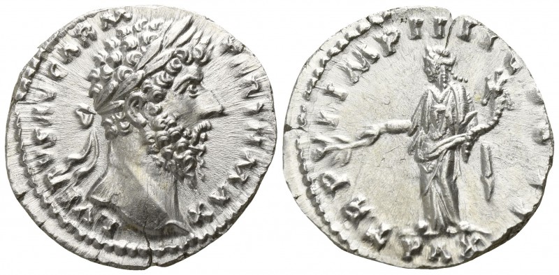 Lucius Verus AD 161-169. Rome
Denar AR

18mm., 3,26g.

L VERVS AVG ARM PART...