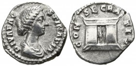 Diva Faustina Junior AD 176-180. Rome. Denar AR