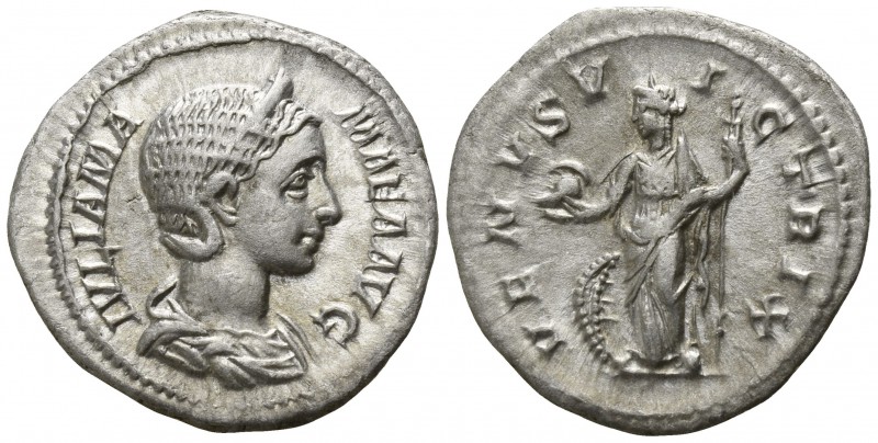 Julia Mamaea AD 225-235. Rome
Denar AR

21mm., 2,96g.

IVLIA MAMAEA AVG, dr...