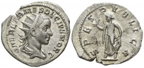 Herennius Etruscus AD 251-251. Rome. Denar AR