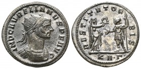 Aurelian AD 270-275. Serdica. Antoninian AR