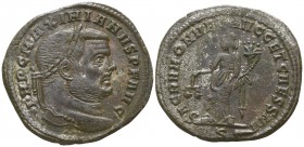 Maximianus Herculius First reign, AD 286-305. Struck circa AD 300-301. . Rome. 2nd officina. . Follis Æ