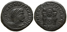 Constantinus I the Great circa AD 350-400. Barbarous imitation of a Siscia mint issue. Follis Æ