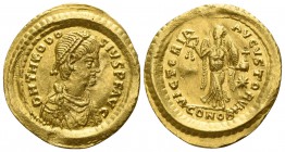 Theodosius II AD 402-450. Constantinople. Tremissis AV