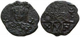 Constantine VI with Irene AD 780-797. Constantinople. Follis Æ