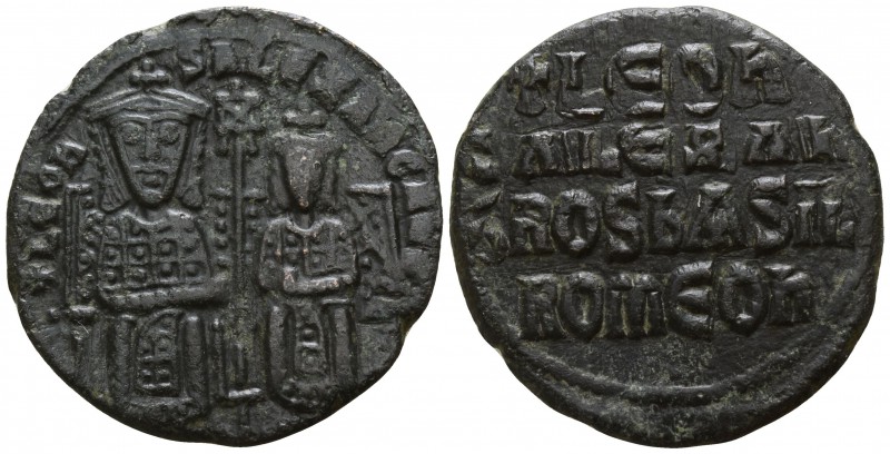 Leo VI with Alexander AD 886-912. Constantinople
Nummus Æ

24mm., 5,19g.

F...
