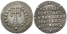 Leo VI the Wise.  AD 886-912. Constantinople. Miliaresion AR