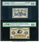 Argentina Banco Nacional; Banco Oxandaburu y Garbino 5 Centavos Fuertes; 4 Reales 1.8.1873; 2.1.1869 Pick S642s; S1781r Specimen; Remainder Two Exampl...