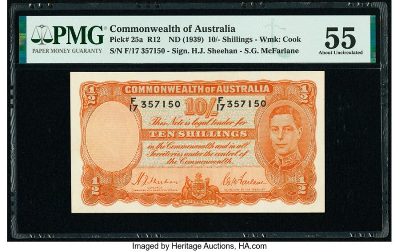 Australia Commonwealth Bank of Australia 10 Shillings ND (1939) Pick 25a R12 PMG...