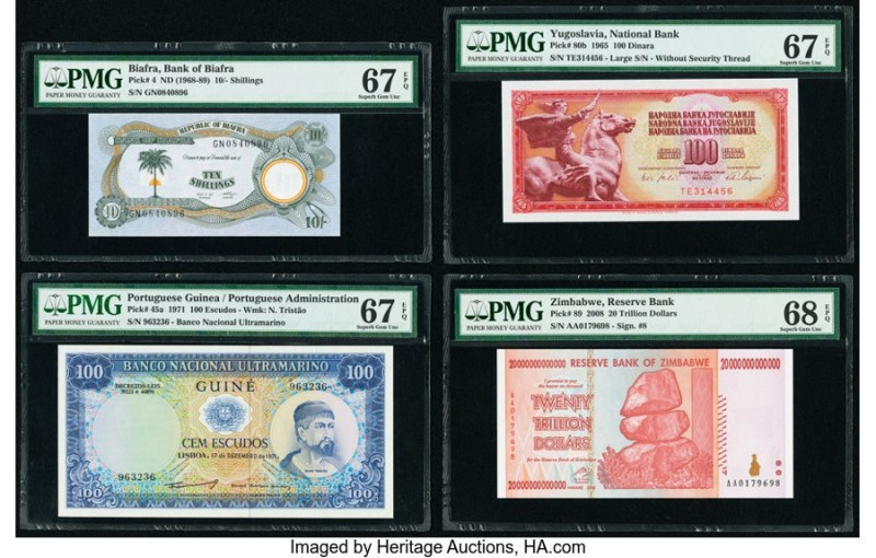 Biafra Bank of Biafra 10 Shillings ND (1968-89) Pick 4 PMG Superb Gem Unc 67 EPQ...