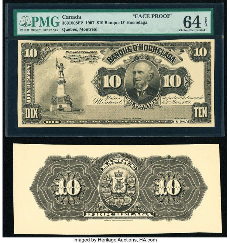Canada Montreal, PQ- Banque d'Hochelaga $10 1.3.1907 Pick S797p Ch.# 360-18-08FP...