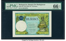 Madagascar Banque de Madagascar 10 Francs ND (1937-47) Pick 36 PMG Gem Uncirculated 66 EPQ. 

HID09801242017

© 2020 Heritage Auctions | All Rights Re...