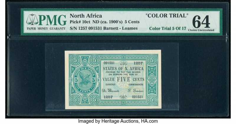 North Africa States of North Africa 5 Cents ND (ca. 1900s) Pick Unlisted Color T...