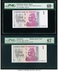 Zimbabwe Reserve Bank of Zimbabwe 1 (2); 5; 500; 1000 Dollars 2007 Pick 65; 65*; 66; 70*; 71 Five Examples PMG Superb Gem Uncirculated 69 EPQ; Superb ...