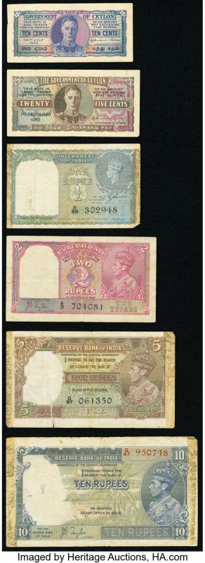 World (Bhutan, Ceylon, India, Iran) Group Lot of 10 Examples Very Good-Crisp Unc...