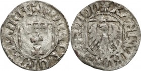 Medieval coins 
POLSKA/POLAND/POLEN/SCHLESIEN/GERMANY

Kazimierz IV Jagiellończyk (1446-1492). Szelag, Gdansk (Danzig) 

Aw.: Tarcza z ukoronowan...