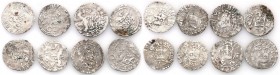 Medieval coins 
POLSKA/POLAND/POLEN/SCHLESIEN/GERMANY

Poland / Czech Republic. Set 8 groszy (groschen) Praskich XIV wiek 

Obiegowe egzemplarze....