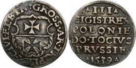 Sigismund I Old
POLSKA/ POLAND/ POLEN/ LITHUANIA/ LITAUEN

Zygmunt I Stary. Trojak (3 grosze) 1539, Elbing 

Aw.: Napis w sześciu wierszach:III /...