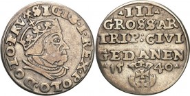 Sigismund I Old
POLSKA/ POLAND/ POLEN/ LITHUANIA/ LITAUEN

Zygmunt I Stary. Trojak (3 grosze) 1540, Gdansk (Danzig) 

Nienotowane wkatalogu zesta...