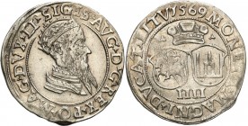 Sigismund II August
POLSKA/ POLAND/ POLEN/ LITHUANIA/ LITAUEN

Zygmunt ll August. Czworak (4 grosze) 1569, Vilnius - VERY NICE 

Aw.:Popiersie kr...