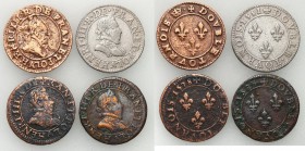 Henryk III of France
POLSKA/ POLAND/ POLEN/ LITHUANIA/ LITAUEN

Henryk Walezy. Double tournois 1578-1584- set 4 coins 

 Monety będące długo w ob...