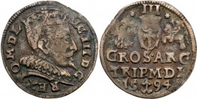 COLLECTION of Polish 3 grosze
POLSKA/ POLAND/ POLEN/ LITHUANIA/ LITAUEN

Zygmunt III Waza. Trojak (3 grosze) 1594, Vilnius 

Na rewersie pełna da...